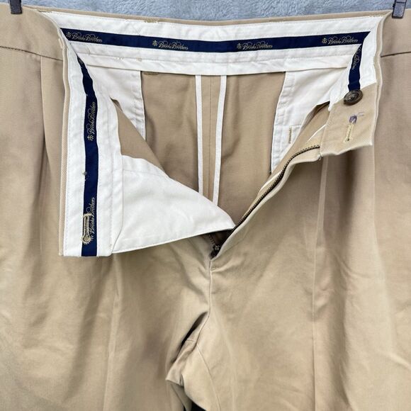 Brooks Brothers Pants Mens 36 x 29 Khaki Elliot Pleated Cuffed Advantage Chinos - Picture 6 of 16